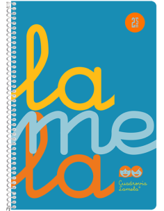 Cuaderno espiral 4º 80 hojas 90g 25mm azul cuadrovia polipropileno fluor